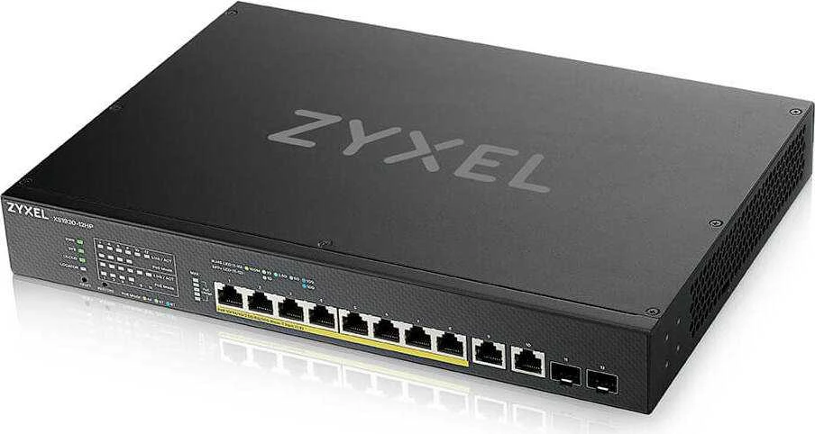 Šakotuvas Zyxel XS1930-12HP-ZZ0101F tinklo komutatorius Valdomas L3 10G Ethernet (100/1000/10000) Juoda Maitinimas per Eternetą (PoE)
