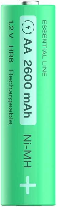 Nezatříděno 16 kartų įkraunamos baterijos AA R6 2600 mAh Ni-MH žalios spalvos elementų įkraunamos baterijos