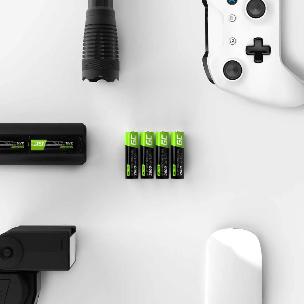 Nezatříděno 16 kartų įkraunamos baterijos AA R6 2600 mAh Ni-MH žalios spalvos elementų įkraunamos baterijos