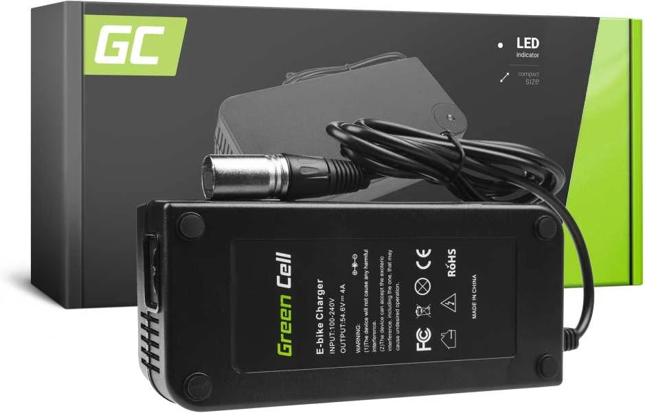 Green Cell Žalias Cell Žalias Cell įkroviklis skirtas E-Bike 3-Pin XLR 54.6 V 4A