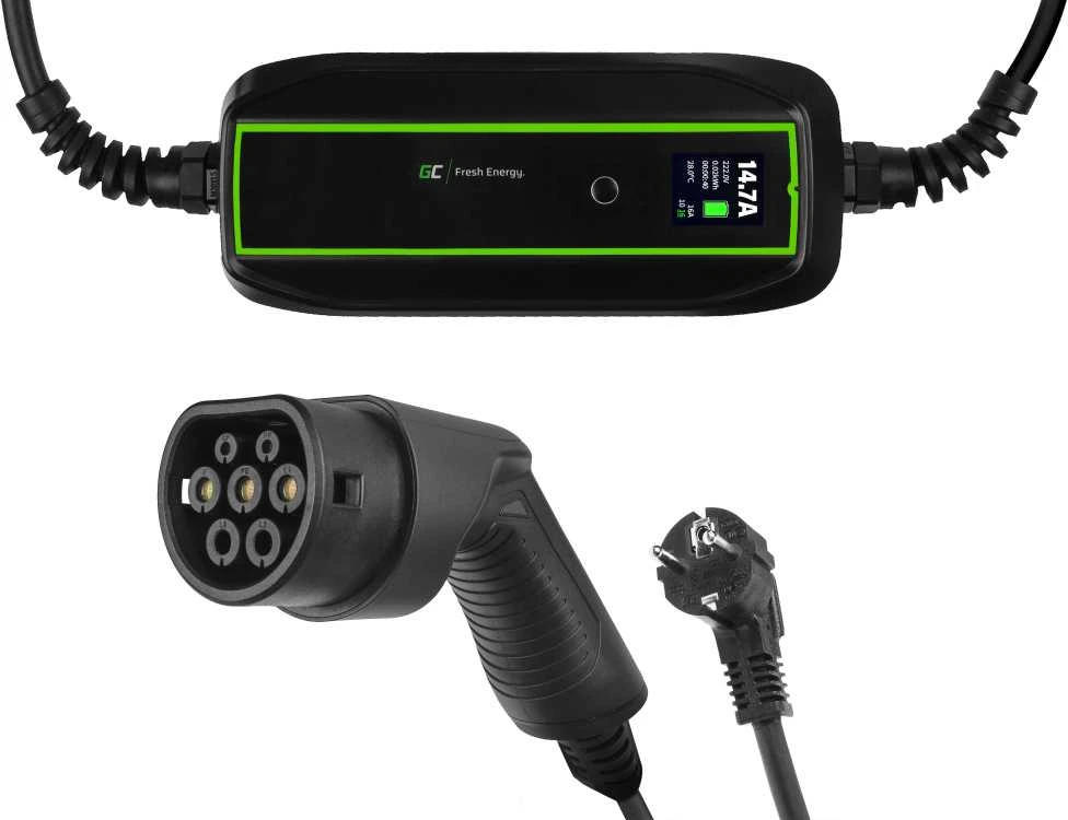 Wallbox Žalias Cell Žalias Cell | EV16 | GC EV PowerCable 3.6kW Schuko Type 2 mobilusis įkroviklis elektromobiliams ir Plug-In hibridams įkrauti | 3,6 kW | 10/16 A | 6,5 m | Juodas