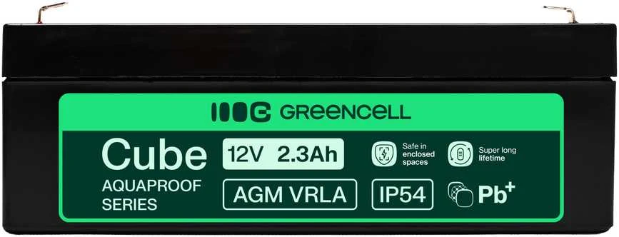 Green Cell Žalias Cell Greencell AGM VRLA 12 V 2.5 Ah nereikalaujanti priežiūros baterija kasos aparatams, žaislams, fotoaparatams (178 x 36 x 66 mm)