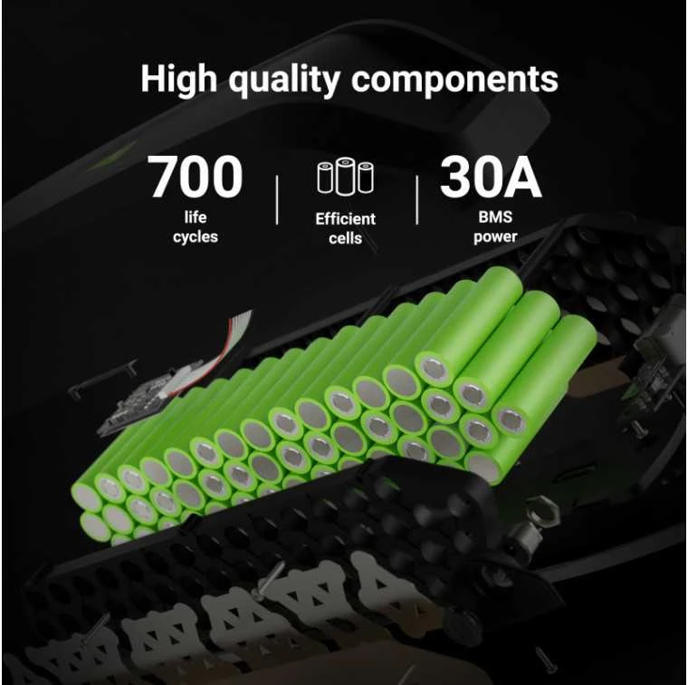 Green Cell Žalias Cell Žalias Cell E-bike akumuliatorius 48V 13Ah 624Wh Down Tube Ebike EC5 skirta Samebike SMLRO su įkrovikliu