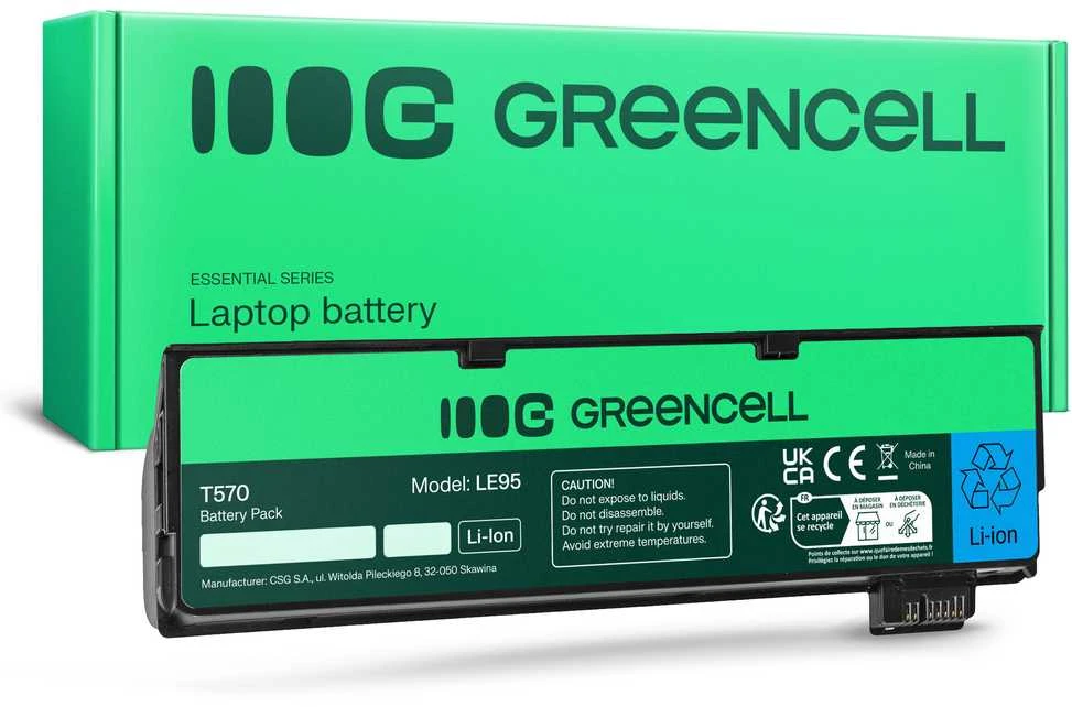 GREENCELL LE95 Baterija Žalias Cell, skirta Lenovo ThinkPad T470 T570 A475 P51S T25