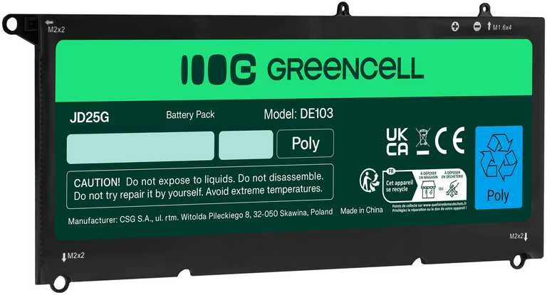 Green Cell Žalias Cell Žalias Cell 90V7W JD25G baterija, skirta Dell XPS 13 9343 9350 P54G