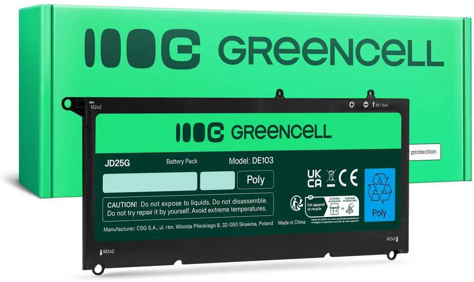 Green Cell Žalias Cell Žalias Cell 90V7W JD25G baterija, skirta Dell XPS 13 9343 9350 P54G