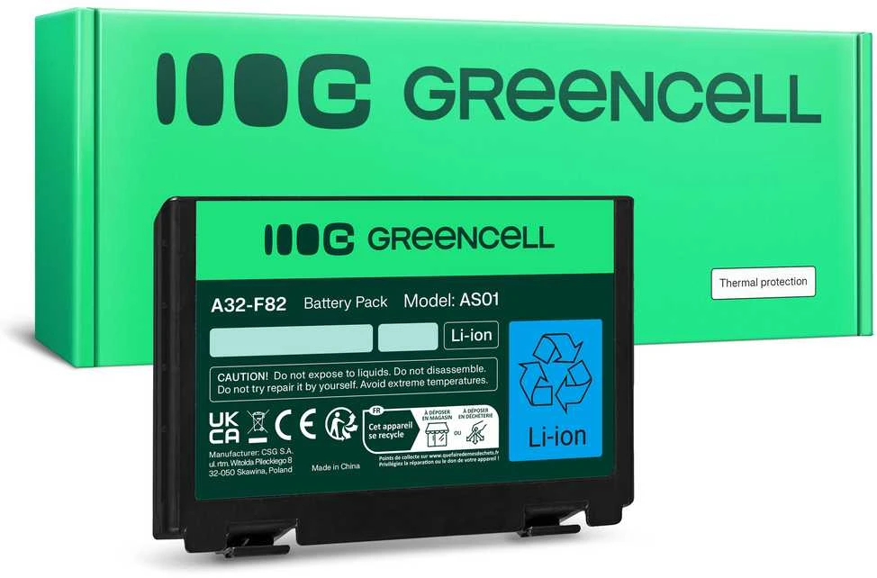Green Cell GREENCELL AS01 Baterija Žalias Cell A32-F82 A32-F52, skirta Asus K40 K50IN K50IJ K61IC K70IJ