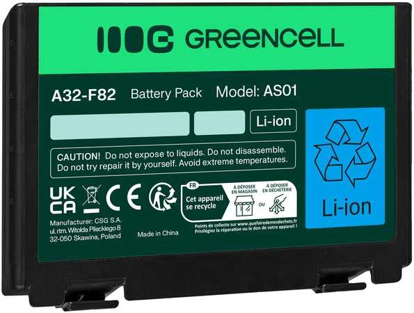 Green Cell GREENCELL AS01 Baterija Žalias Cell A32-F82 A32-F52, skirta Asus K40 K50IN K50IJ K61IC K70IJ