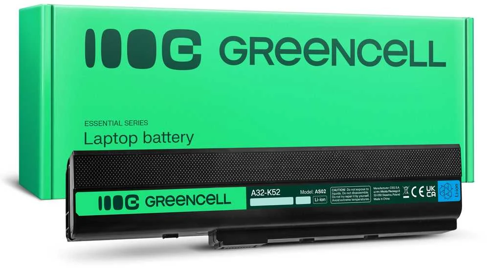 Green Cell Baterija Žalias Cell A32-K52 skirta Asus