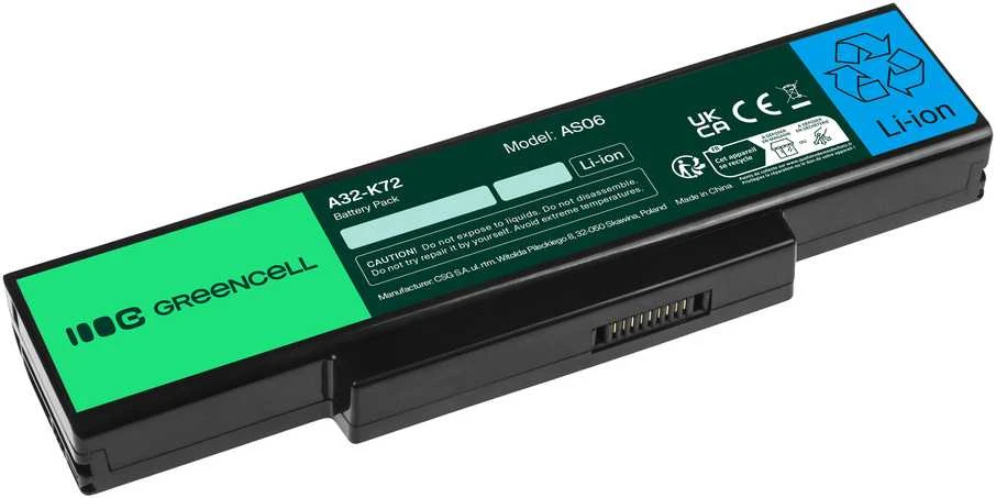 Green Cell GREENCELL AS06 Baterija Žalias Cell A32-K72, skirta Asus K72 K73 N71 N73