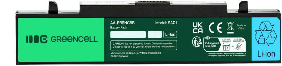 Žalias Cell GREENCELL SA01 Baterija Žalias Cell AA-PB9NC6B AA-PB9NS6B Samsung R519 R522 R525 R530 R540 R5