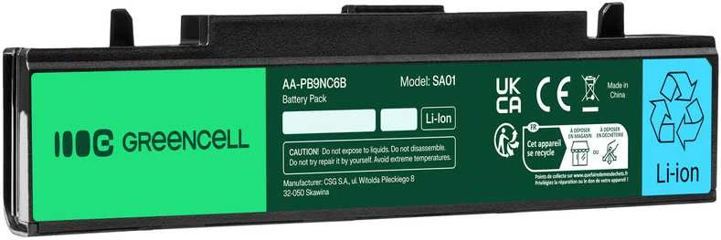 Žalias Cell GREENCELL SA01 Baterija Žalias Cell AA-PB9NC6B AA-PB9NS6B Samsung R519 R522 R525 R530 R540 R5