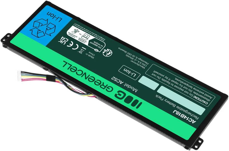 Green Cell Žalias Cell GREENCELL AC52 Baterija Žalias Cell AC14B8K AC14B18J skirta Acer Aspire E 11 ES1-111M ES1-131 E 15 E