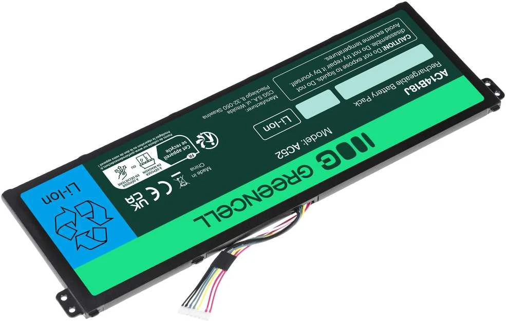 Green Cell Žalias Cell GREENCELL AC52 Baterija Žalias Cell AC14B8K AC14B18J skirta Acer Aspire E 11 ES1-111M ES1-131 E 15 E