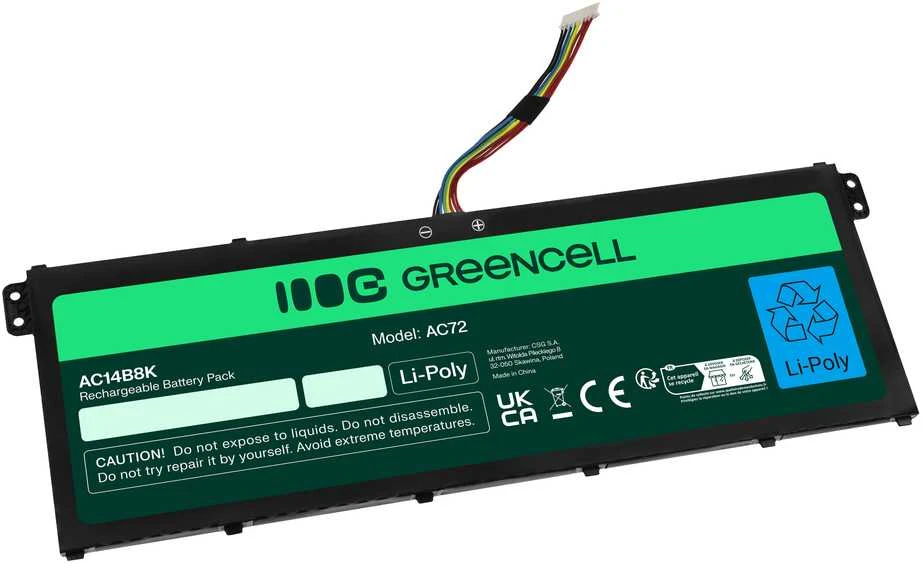 Green Cell Žalias Cell GREENCELL Baterija AC14B3K AC14B8K, skirta Acer Aspire 5 A515 A517 R15 R5-571T Spin 3 SP315-51 SP513-51 Swift 3 SF314-52