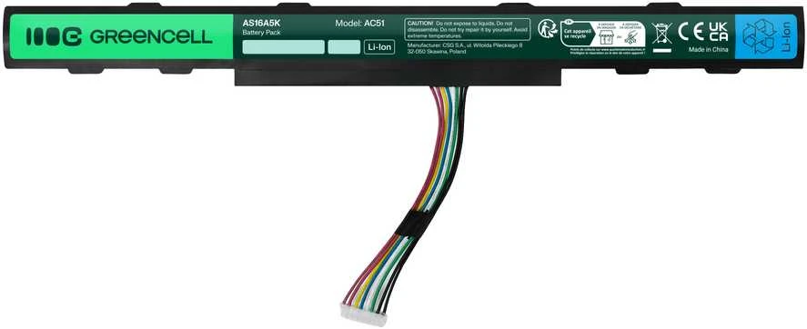Green Cell Žalias Cell GREENCELL AC51 Baterija Žalias Cell AS16A5K skirta Acer Aspire E 15 E15 E5-575 E5-575G E 17 E17 E5-7