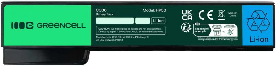 GREENCELL HP50 Baterija Žalias Cell, skirta HP EliteBook 8460p ProBook 6360b 6460b
