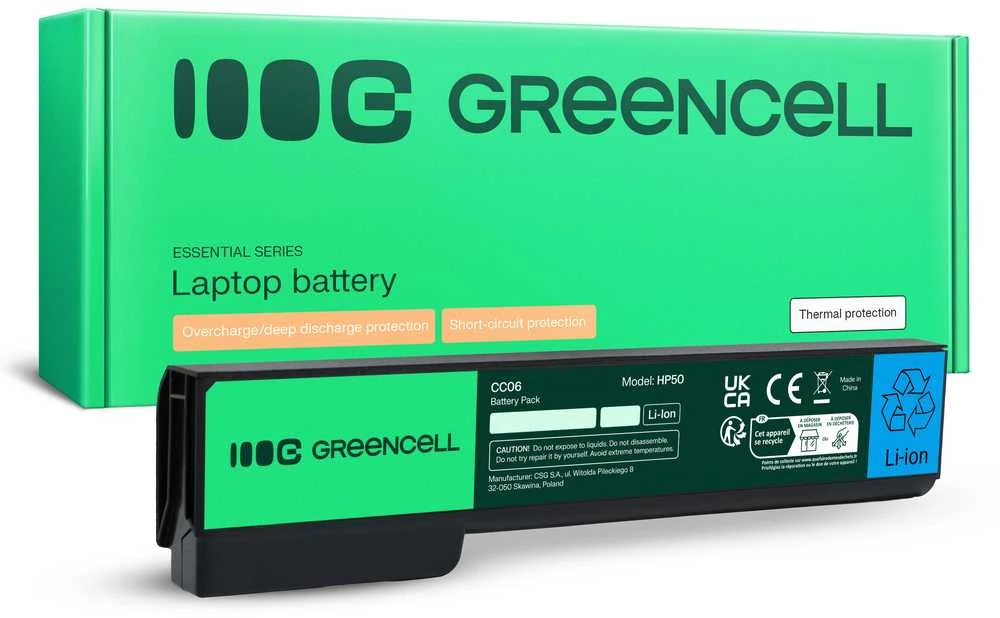 GREENCELL HP50 Baterija Žalias Cell, skirta HP EliteBook 8460p ProBook 6360b 6460b