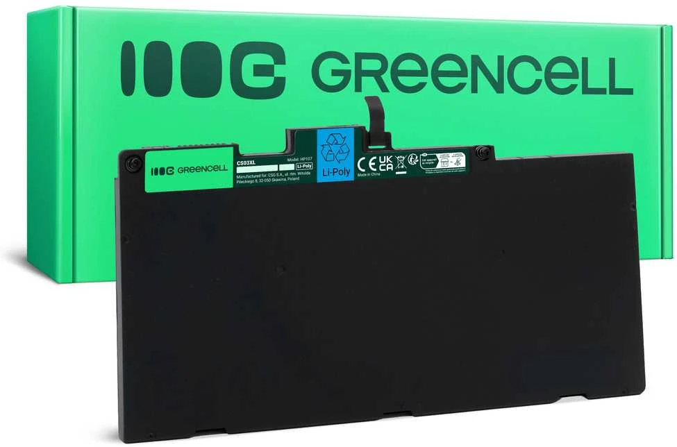 GREENCELL HP107 Baterija Žalias Cell CS03XL, skirta HP EliteBook 745 G3 755 G3 840 G3 848 G3 850 G3