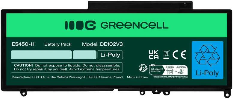 Green Cell Žalias Cell Žalias Cell baterija G5M10 0WYJC2, skirta Dell Latitude E5250 E5450 E5550