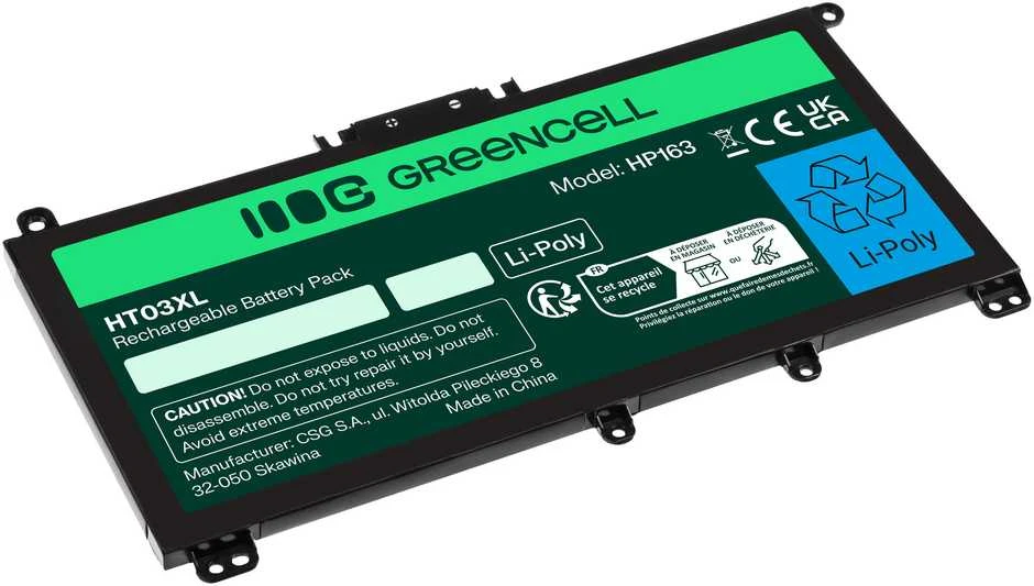 Green Cell Žalias Cell GREENCELL HP163 Bateria Žalias Cell HT03XL arba HP 240 G7 245 G7 250 G7 255 G7, HP 14 15 17,