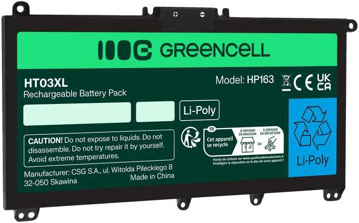 Green Cell Žalias Cell GREENCELL HP163 Bateria Žalias Cell HT03XL arba HP 240 G7 245 G7 250 G7 255 G7, HP 14 15 17,