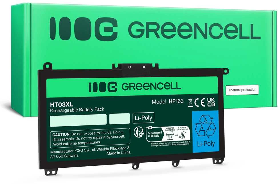 Green Cell Žalias Cell GREENCELL HP163 Bateria Žalias Cell HT03XL arba HP 240 G7 245 G7 250 G7 255 G7, HP 14 15 17,