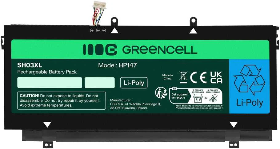 Green Cell Žalias Cell GREENCELL Baterija, skirta HP SH03-3S1P 11.55V 57.9Wh