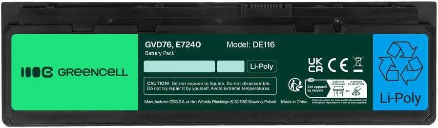 Green Cell Žalias Cell GREENCELL DE116 Bateria Žalias Cell WD52H GVD76 do Dell Latitude E7240 E7250