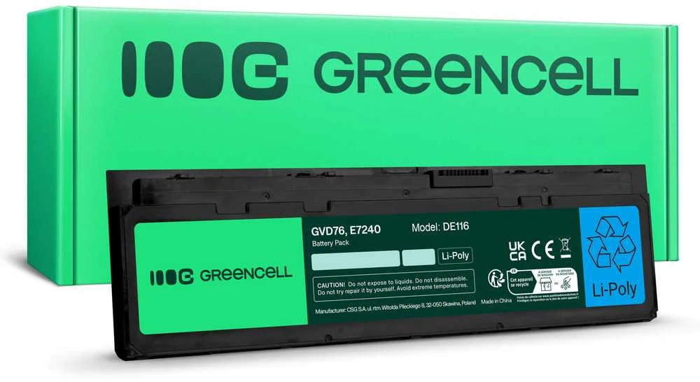 Green Cell Žalias Cell GREENCELL DE116 Bateria Žalias Cell WD52H GVD76 do Dell Latitude E7240 E7250