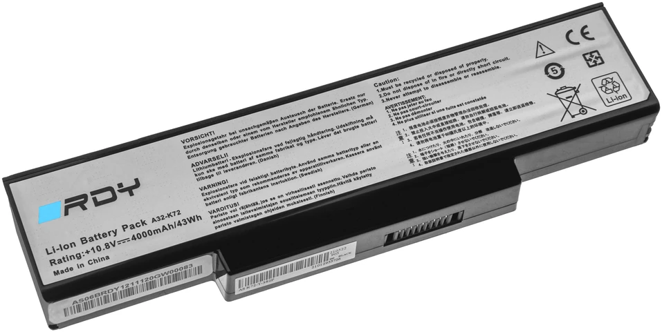 Baterija RDY A32-K72 do Asus K72 K72D K72F K72J K73S K73SV X73S X77 N71 N71J N71V N73 N73J N73S N73SV