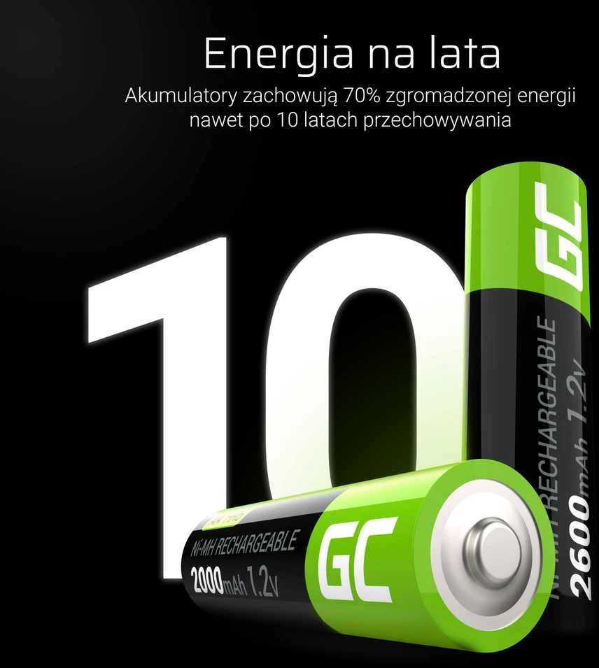 Žalias Cell Baterie Akumulatorki Paluszki 4x AA HR6 2000 mAh