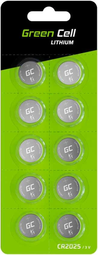 Žalias Cell Blister 10x CR2025 3V 160mAh ličio mygtukų elementas