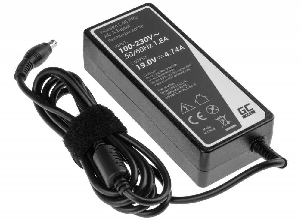 Žalias Cell GREENCELL AD21P Žalias Cell Pro įkroviklis / kintamosios srovės adapteris, skirtas Samsung 90W 19V 4.74A 5.5mm-3.0mm