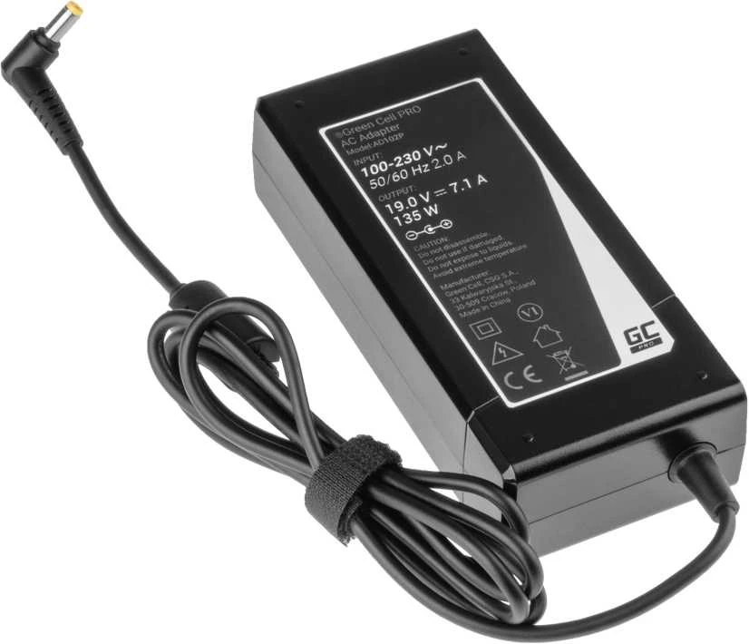 Green Cell Žalias Cell GREENCELL AD102P maitinimo įkroviklis Žalias Cell PRO 19V 7.1A 130W, skirtas Acer Aspire Nitro V15 VN7-