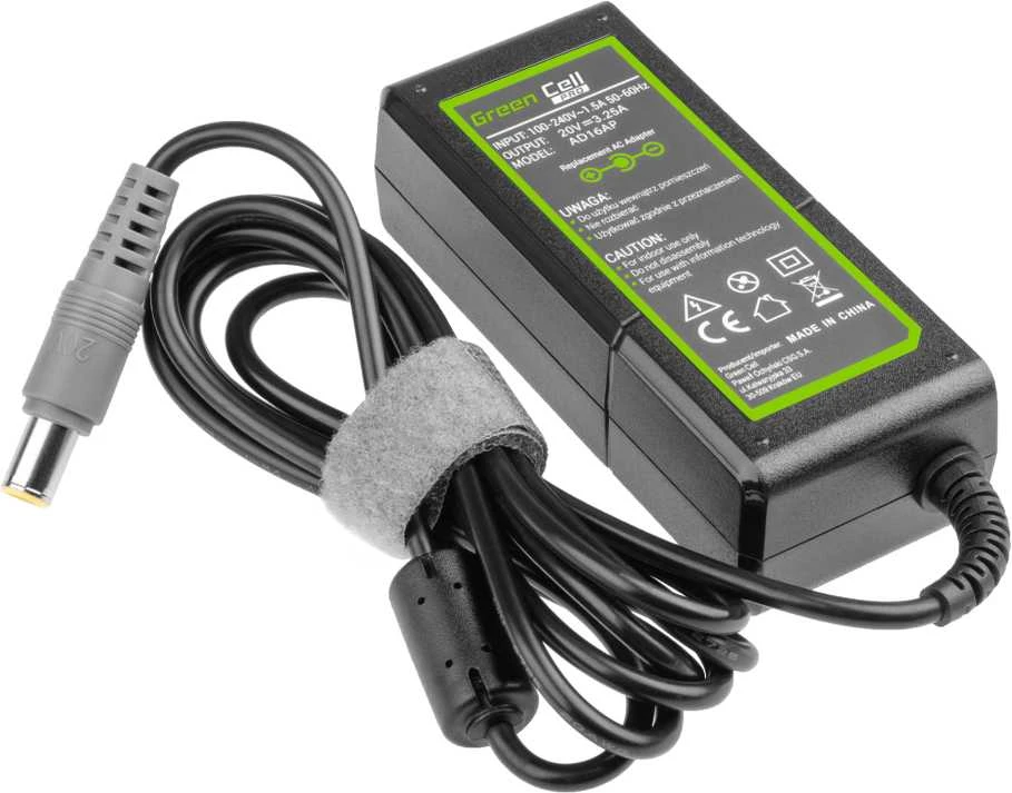 GREENCELL AD16AP įkroviklis / kintamosios srovės adapteris Žalias Cell for Lenovo 20V 3.25A 65W 7.7-5.5mm