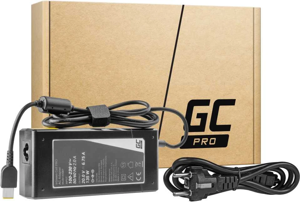 GREENCELL AD68P įkroviklis / kintamosios srovės adapteris Žalias Cell PRO 20V 6.75A 135W, skirtas Lenovo Y70 Y50-70 Y70 Y70