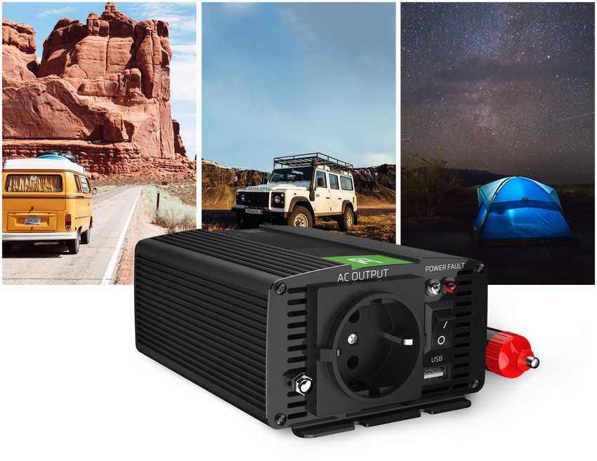 Green Cell Žalias Cell Žalias CELL automobilio maitinimo keitiklis 24V iki 230V 150W/300W Mod Sine