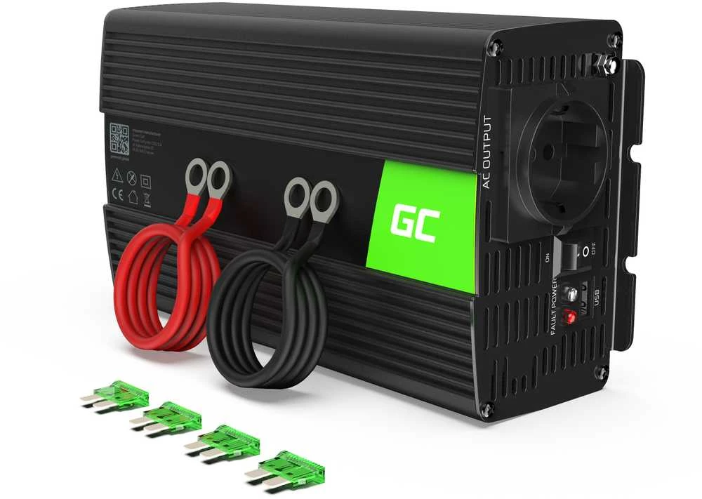 Green Cell Žalias Cell Inverteris 12V/230V 1000W/2000W Sinusinė išėjimo įtampa Žalias Cell
