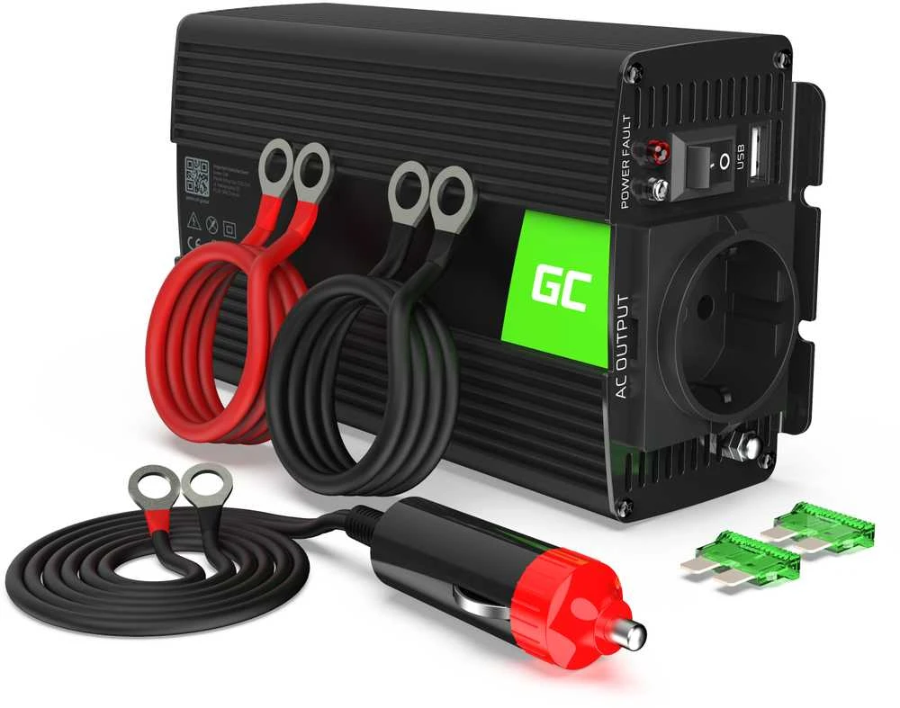 Green Cell Žalias Cell Žalias CELL automobilio maitinimo keitiklis 12V į 230V 500W/1000W