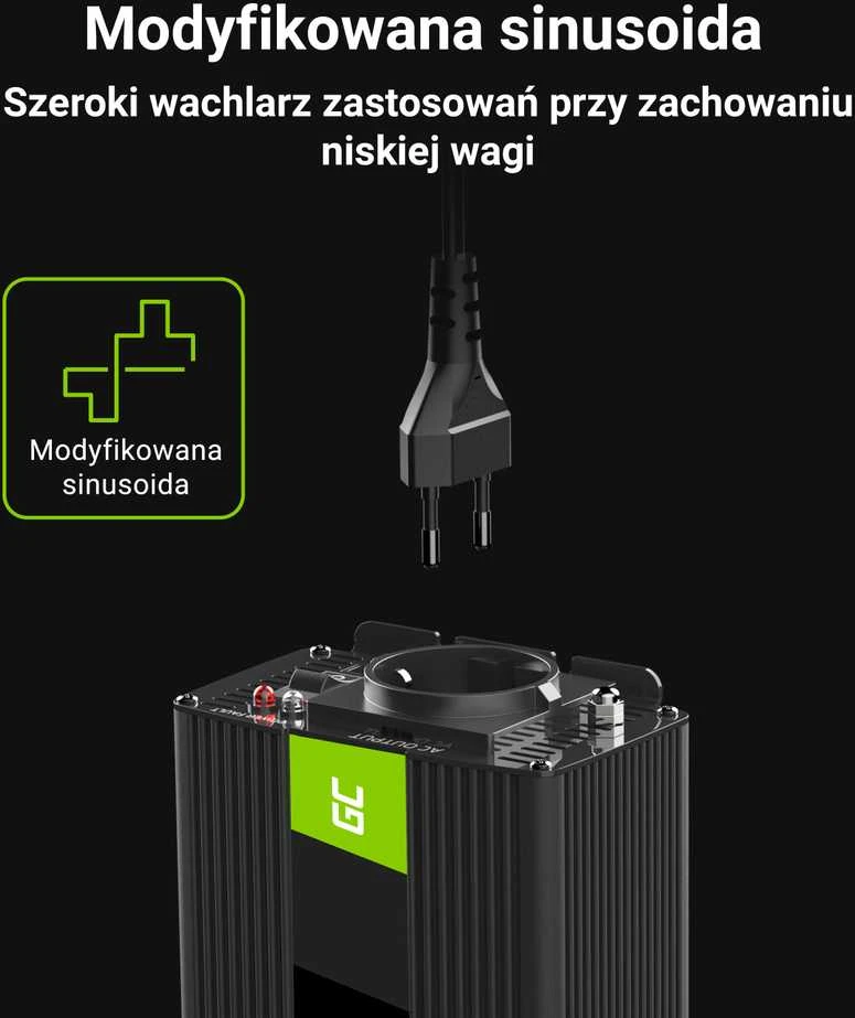 Green Cell Žalias Cell Inverteris 12V/230V 150W/300W modifikuota sinusinė išėjimo įtampa Žalias Cell