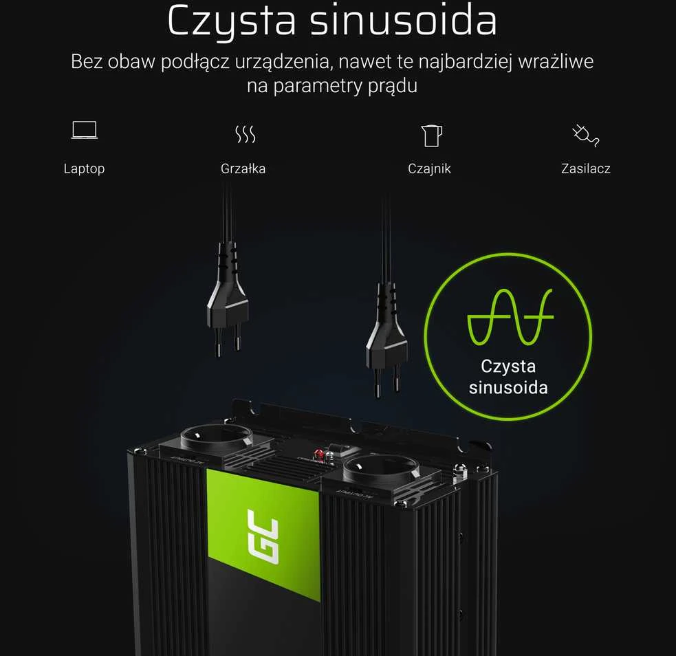 Green Cell Žalias Cell Inverteris 12V/230V 2000W/4000W Sinusinė išėjimo įtampa Žalias Cell