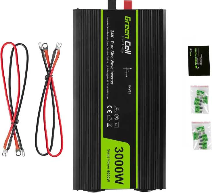 Žalias Cell Inverteris 24V/230V 3000W/6000W Sinusinė išėjimo įtampa Žalias Cell