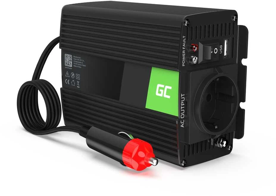 Green Cell Žalias Cell Inverteris 12V/230V 150W/300W modifikuota sinusinė išėjimo įtampa Žalias Cell