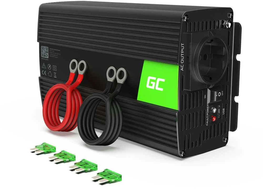 Green Cell Žalias Cell Inverteris 24V/230V 1000W/2000W Sinusinė išėjimo įtampa Žalias Cell