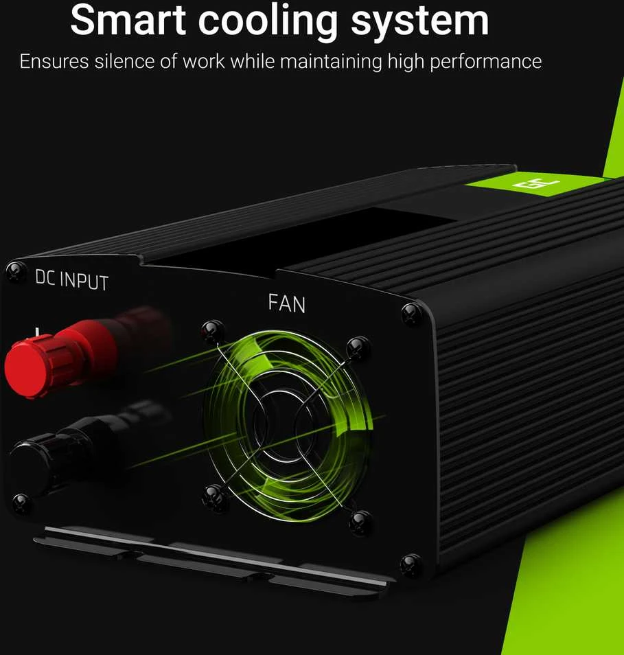 Inverteris 12V/230V 1500W/3000W Modifikuota sinusinė išėjimo įtampa Green Cell