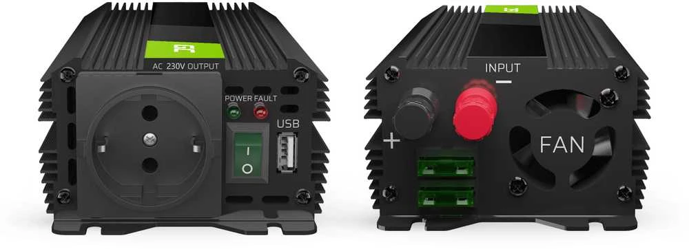 Green Cell Žalias Cell Žalias Cell® automobilio maitinimo keitiklio keitiklis nuo 24 V iki 230 V 500 W / 1000 W su USB