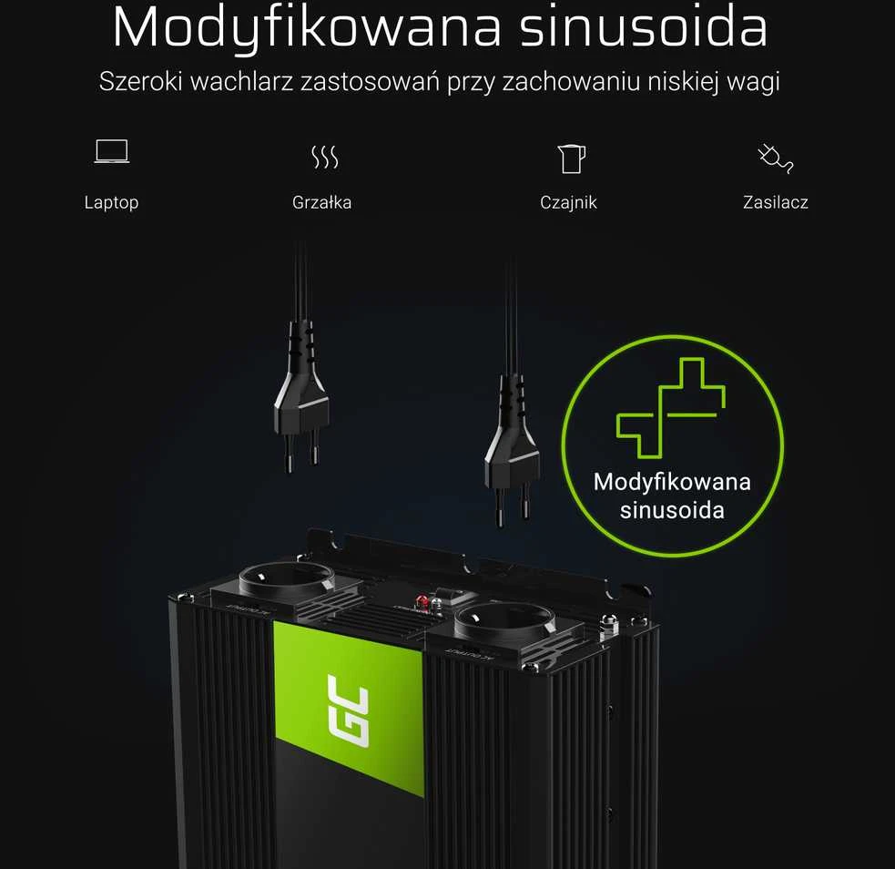 Green Cell Žalias Cell Inverteris 12V/220V 2000W/4000W Modifikuota sinusinė išėjimo įtampa Žalias Cell