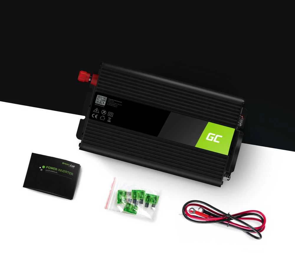 Green Cell Žalias Cell Inverteris 12V/230V 1000W/2000W Sinusinė išėjimo įtampa Žalias Cell