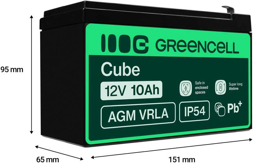 Green Cell Žalias Cell Žalias Cell AGM akumuliatorius 12V 10Ah